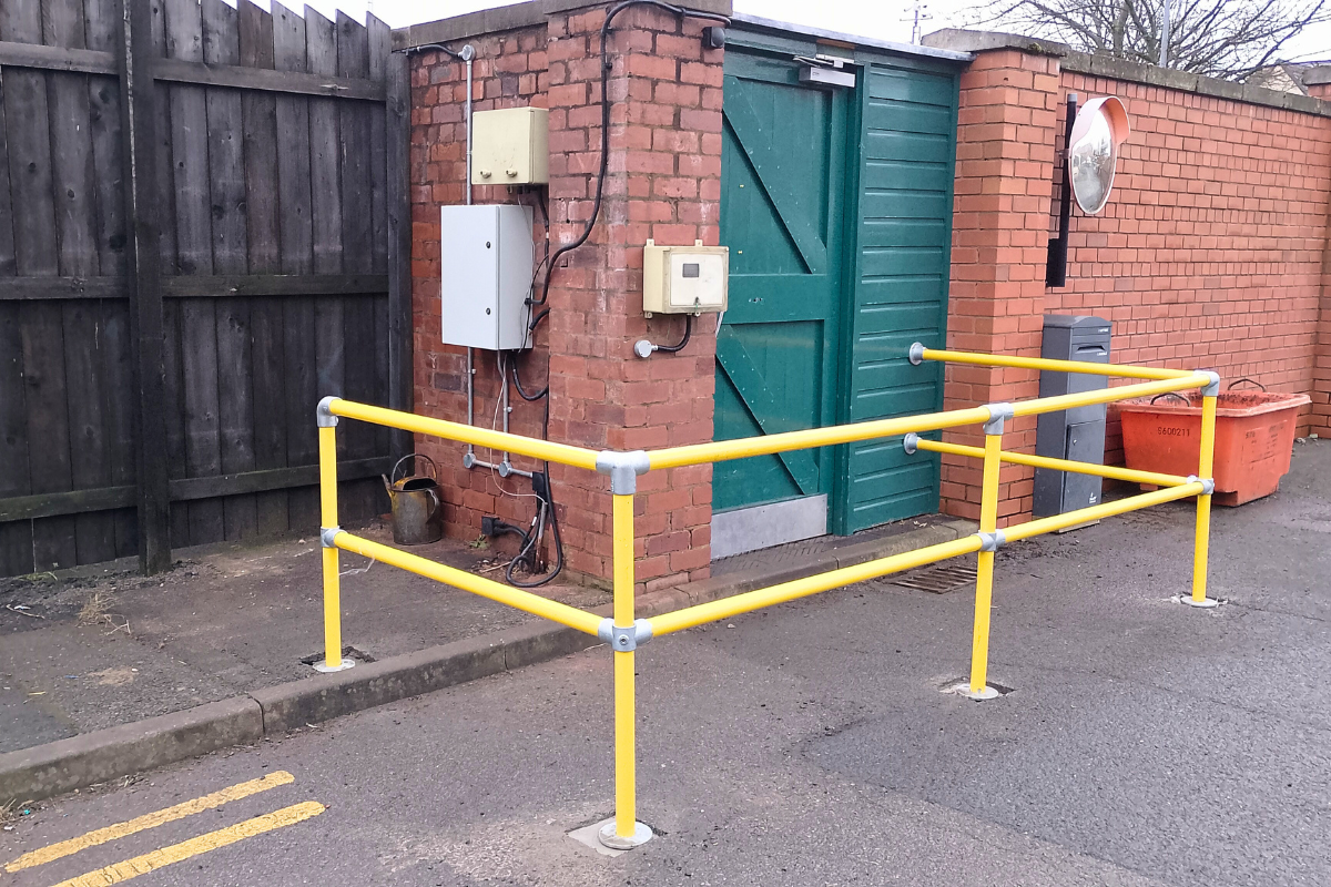 New safety barrier installed at clocking-in gate