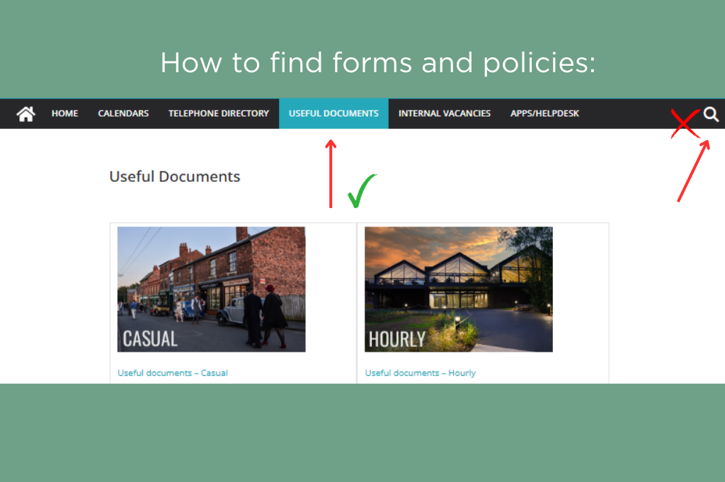 Finding up-to-date policies and forms on the Intranet
