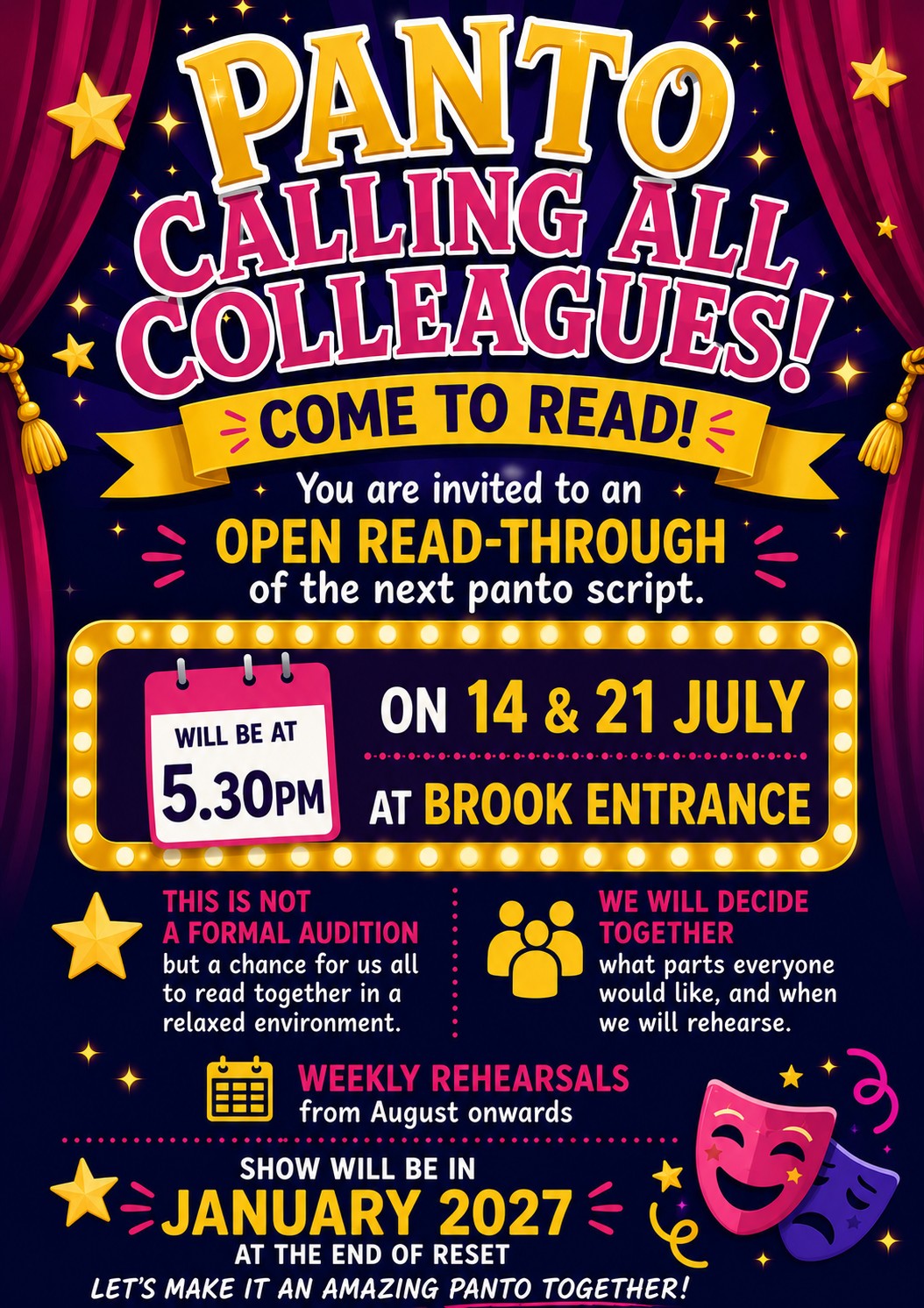 Pantomime Script Read-Through Invitation